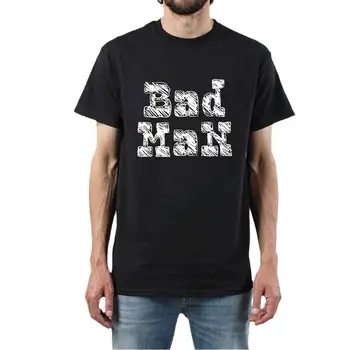 Летняя футболка BAD MAN, Классическая Черная мужская футболка из 100% хлопка, подарок для мужской футболки Летняя футболка BAD MAN, Классическая Черная мужская футболка из 100% хлопка, подарок для мужской футболки 0