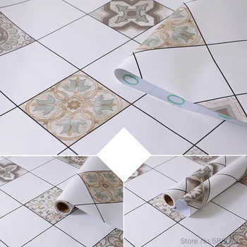Маслостойкие декоративные наклейки для кухни, ванной комнаты, водонепроницаемые украшения, наклейки на стены, самоклеящийся бумажный пол в скандинавском стиле