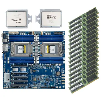 Материнская плата Gigabyte MZ72-HB0 с 2 процессорами AMD EPYC 7763, 1 ТБ оперативной памяти Sams 3200 МГц, 16 ГБ оперативной памяти Sams 64 ГБ 3200 AA (3200 МГц) ECC Материнская плата Gigabyte MZ72-HB0 с 2 процессорами AMD EPYC 7763, 1 ТБ оперативной памяти Sams 3200 МГц, 16 ГБ оперативной памяти Sams 64 ГБ 3200 AA (3200 МГц) ECC 0