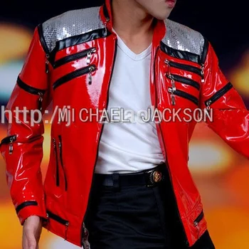Модная красная куртка на молнии в стиле панк с Майклом Джексоном, MJ Beat It, повседневная куртка в американском стиле, имитация верхней одежды Модная красная куртка на молнии в стиле панк с Майклом Джексоном, MJ Beat It, повседневная куртка в американском стиле, имитация верхней одежды 0