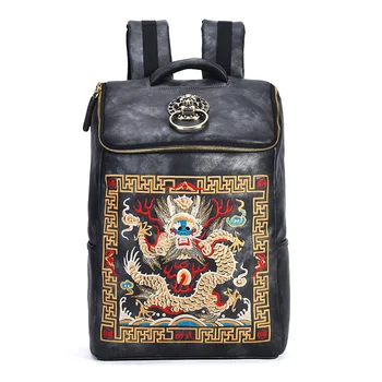 Модный Брендовый рюкзак с вышивкой в китайском стиле, Мужской студенческий Женский школьный рюкзак, Модный Повседневный рюкзак