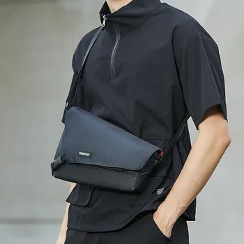 Мужская сумка через плечо большой емкости, легкая многофункциональная сумка-слинг, мужская сумка, однотонный черный хип-хоп для уличных путешествий, мужской