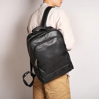Мужской рюкзак из натуральной кожи, модная сумка для обуви большой емкости для мальчика, сумка для ноутбука, сумка для пикника на выходных Мужской рюкзак из натуральной кожи, модная сумка для обуви большой емкости для мальчика, сумка для ноутбука, сумка для пикника на выходных 0