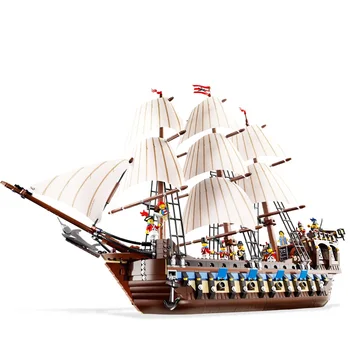Набор строительных блоков Pirates Imperial Caribbean, флагманская модель, совместимая с DIY, 10210 22001, Рождественские подарки для детей