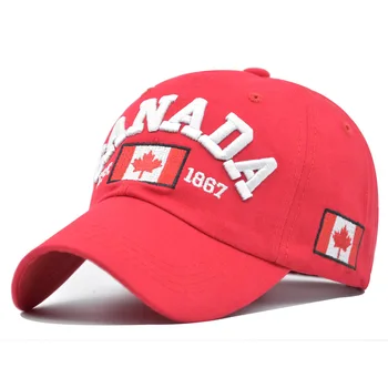 Новая весенне-летняя шляпа, бейсболка с кленовым листом, Канадская шляпа для пары, Городской солнцезащитный козырек, вышитая Регулируемая кепка