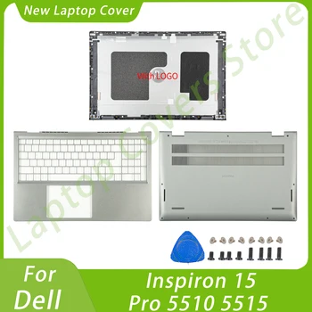 Новая задняя крышка с ЖК-дисплеем для Dell Inspiron 15 Pro 5510 5515, алюминиевая деталь для ремонта ноутбука, замена задней верхней крышки серебристого цвета