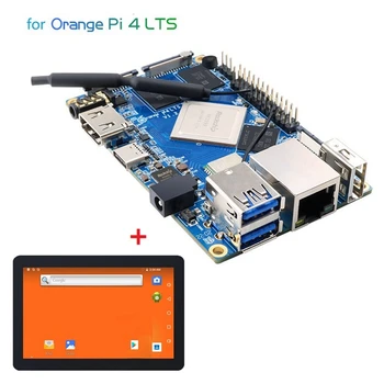 НОВИНКА-Для Orange Pi 4 Lts Плата разработки + Комплект 10,1-дюймового сенсорного дисплея RK3399 с шестью ядрами 4G памяти + 16G EMCC Двухдиапазонный WiFi