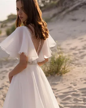 Новое Дизайнерское свадебное платье в стиле Бохо 2021, бусы с рукавами 