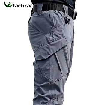 Новые мужские тактические брюки с множеством карманов, эластичные военные Городские пригородные брюки, Мужские облегающие брюки-карго 5XL