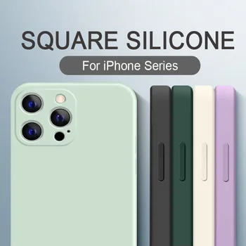 Новый Квадратный Силиконовый Чехол для Телефона Candy для iPhone 13 Pro Max 12 Mini 11 11Pro X XS Max XR 7 8 Plus 6 6S SE 2020, Тонкий Мягкий Чехол