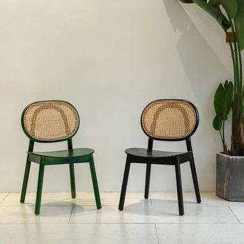 Обеденный стул для отдыха в кафе, Дизайнерский стол из ротанга, Обеденный стул для спальни, Эргономичная уличная мебель Cadeiras из массива дерева yyy50dc