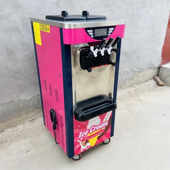 Оборудование для магазина чая с молоком Машина для приготовления мягкого мороженого Поддерживает 3 различных вкуса вертикальной машины для приготовления мягкого мороженого