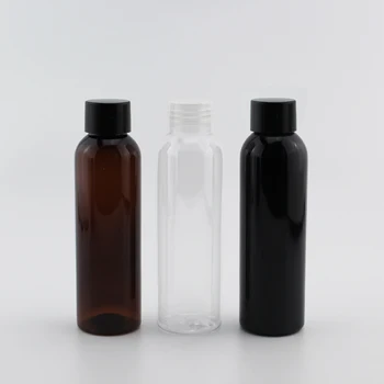 Оптовая продажа 50шт 120 мл Пластиковая Пустая Черно-коричневая Пластиковая бутылка Для Геля для душа, Шампуня, Жидкого мыла, Косметической упаковки для путешествий