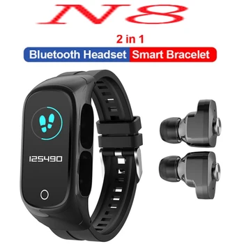 Оригинальная беспроводная гарнитура N8 smart band TWS BT совместима с телефоном-гарнитурой 5.0 smart watches часы подходят для