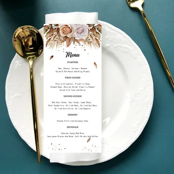 Персонализированная свадебная услуга suplise на заказ карта меню 50шт специальные бумажные тарелки для гостей, программа украшения карточек, цветная печать