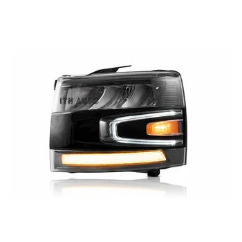 полная светодиодная фара в сборе для Chevrolet Silverado 1500 2500HD 3500HD 2007-2013 головной фонарь головного света подключи и играй
