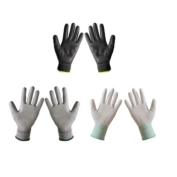 Портативные рабочие защитные перчатки Строительные Рабочие Дышащие нейлоновые перчатки для защиты рук рабочих с полиуретановым покрытием Серый L