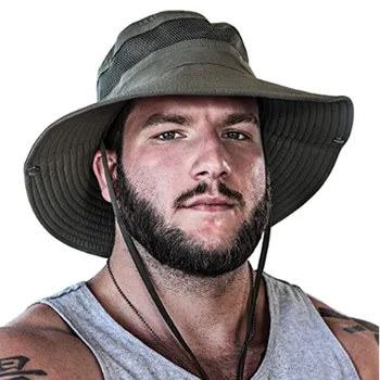 Регулируемая рыбацкая шляпа для защиты от солнца на пляже, для мужчин и женщин в стиле ведра, летняя солнцезащитная шляпа в стиле джунглей с защитой от ультрафиолета