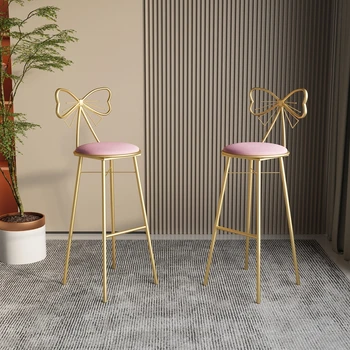 Роскошные барные стулья, современный металлический стул для гостиной в скандинавском стиле, Дизайн кухни, Отделка интерьера высокого дома Cadeiras De Jantar