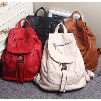 Роскошный Женский рюкзак из стираной Кожи Известного бренда, Женская Повседневная сумка на плечо, школьная сумка для подростков, Модные женские сумки