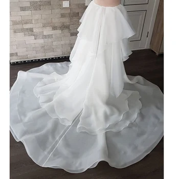 Свадебная съемная юбка из органзы, Свадебный съемный шлейф для платьев Свадебная съемная юбка из органзы, Свадебный съемный шлейф для платьев 0