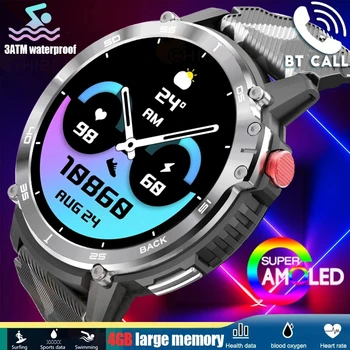 Смарт-часы ChiBear для мужчин 4G ROM 1G RAM 400mAh Спортивные часы для фитнеса 3ATM Водонепроницаемые Bluetooth-звонки Smartwatch 1,6 дюйма 2023 Новинка