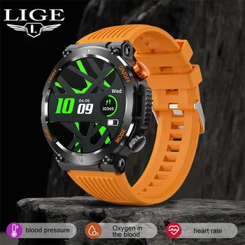 Смарт-часы LIGE 1,46 дюймов, Водонепроницаемые, мультиспортивные, Bluetooth-вызов, Частота сердечных сокращений, кровяное давление, Мониторинг здоровья, Освещение Smartwatch