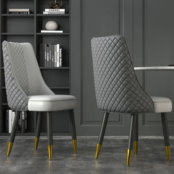 Современный обеденный стул роскошная домашняя кожаная спинка Nordic ins design ресторанный мягкий стул с ножками из цельного дерева мебель для столовой