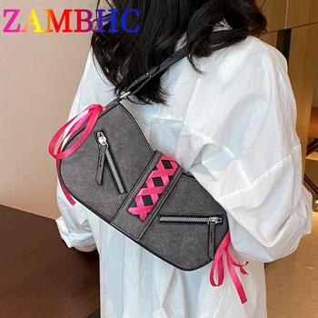 Сумки через плечо с лентами для женщин 2023, Корейская мода, Маленькая сумка через плечо, Летняя сумка подмышками, женские сумки и кошельки