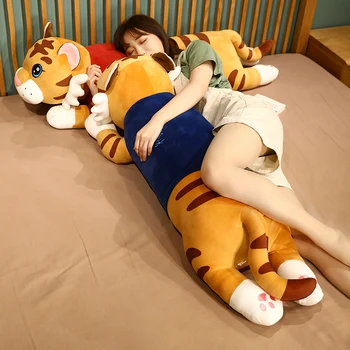 Супер мягкая подушка с тигром, китайский новогодний дизайн 2022, плюшевая кукла с тигром, большая кукольная подушка для года тигра