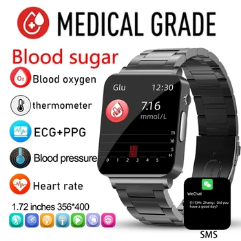Умные часы 2023, Уровень сахара в крови, ЭКГ + PPG, мониторинг артериального давления, температуры тела, Умные часы Для Мужчин, Женские Часы, Фитнес-часы