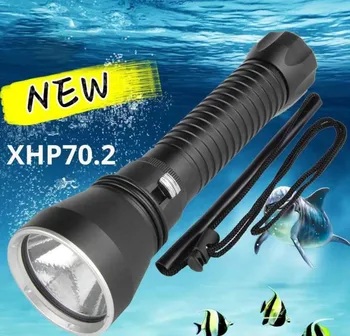 Фонарик для дайвинга XHP70.2 Светодиодный фонарик желтого света, фонарь для дайвинга, Водонепроницаемая лампа для подводной охоты, Фонарь для подводной охоты