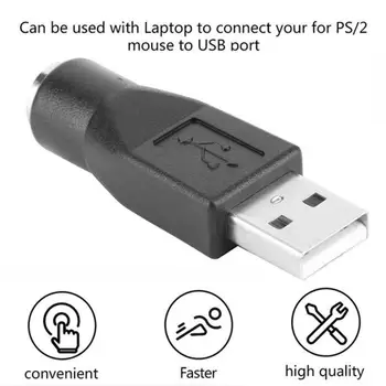 Черный USB-адаптер для PS2 USB-штекер к 6Pin Гнездовому Адаптерному Разъему Разветвитель Для ПК Для Sony PS/2 Клавиатура Мышь Сканер Горячая