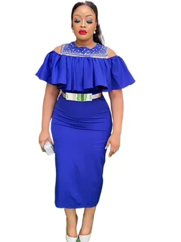 Элегантные Африканские Платья для Женщин, Летняя Африканская Одежда, Плюс Размер, Платье для Свадебной вечеринки, Дашики, Анкара, Офисные Женские Наряды, Халат