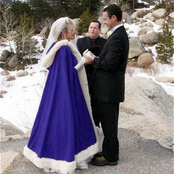 Элегантный Свадебный жакет, Теплые бархатные накидки с капюшоном Для женщин, Свадебный плащ, свадебная шаль, плащ-куртка